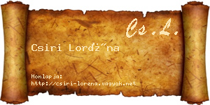 Csiri Loréna névjegykártya